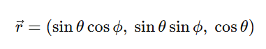 Bloch sphere vector in spherical coordinates